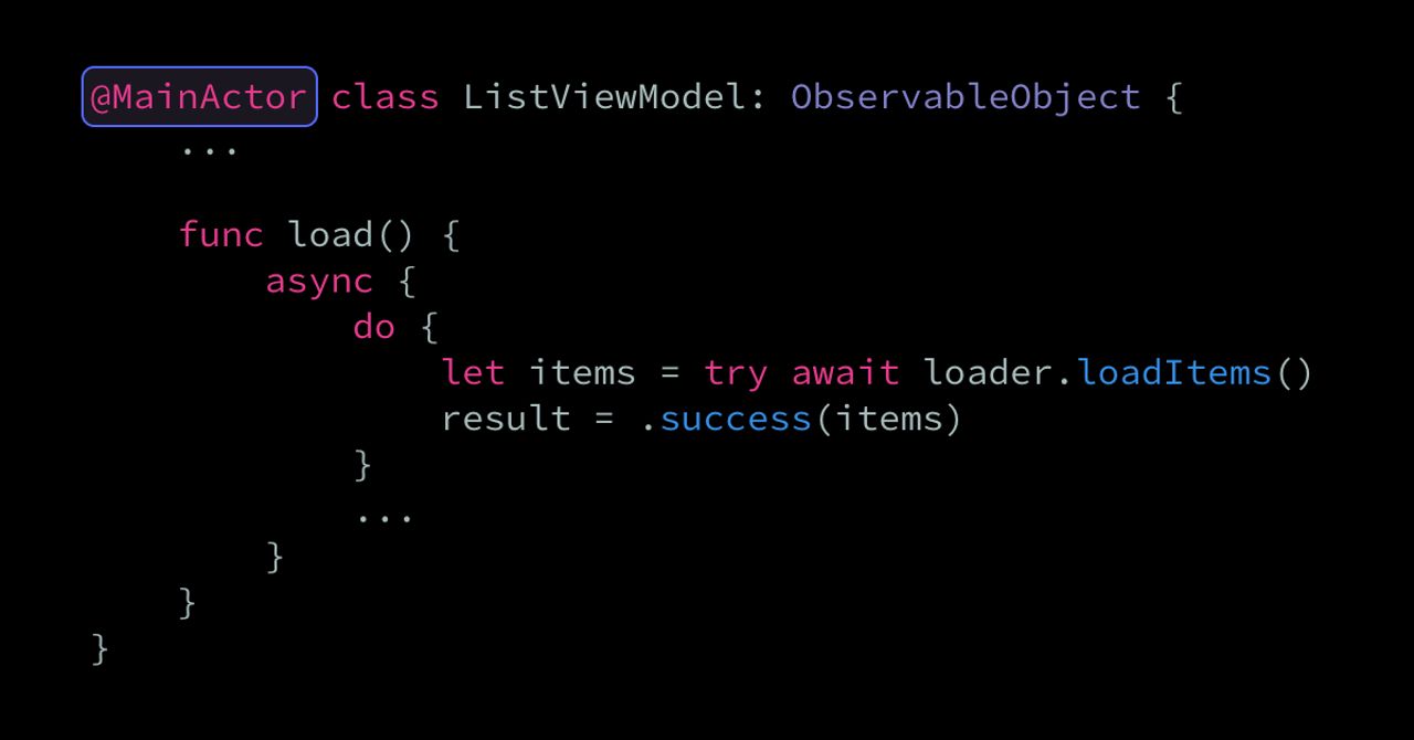 Using the MainActor attribute to automatically dispatch UI updates on the main queue